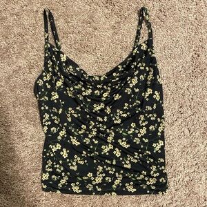 Urban Outfitters Black Cowl Camisole with Yellow Floral Print